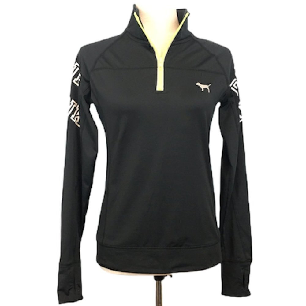PINK Victoria's Secret Quarter Zip Pullover Black